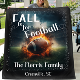 Custom Fall Football Blanket - Personalized Autumn Sports Throw - Teen Boys Gift for Football Fans